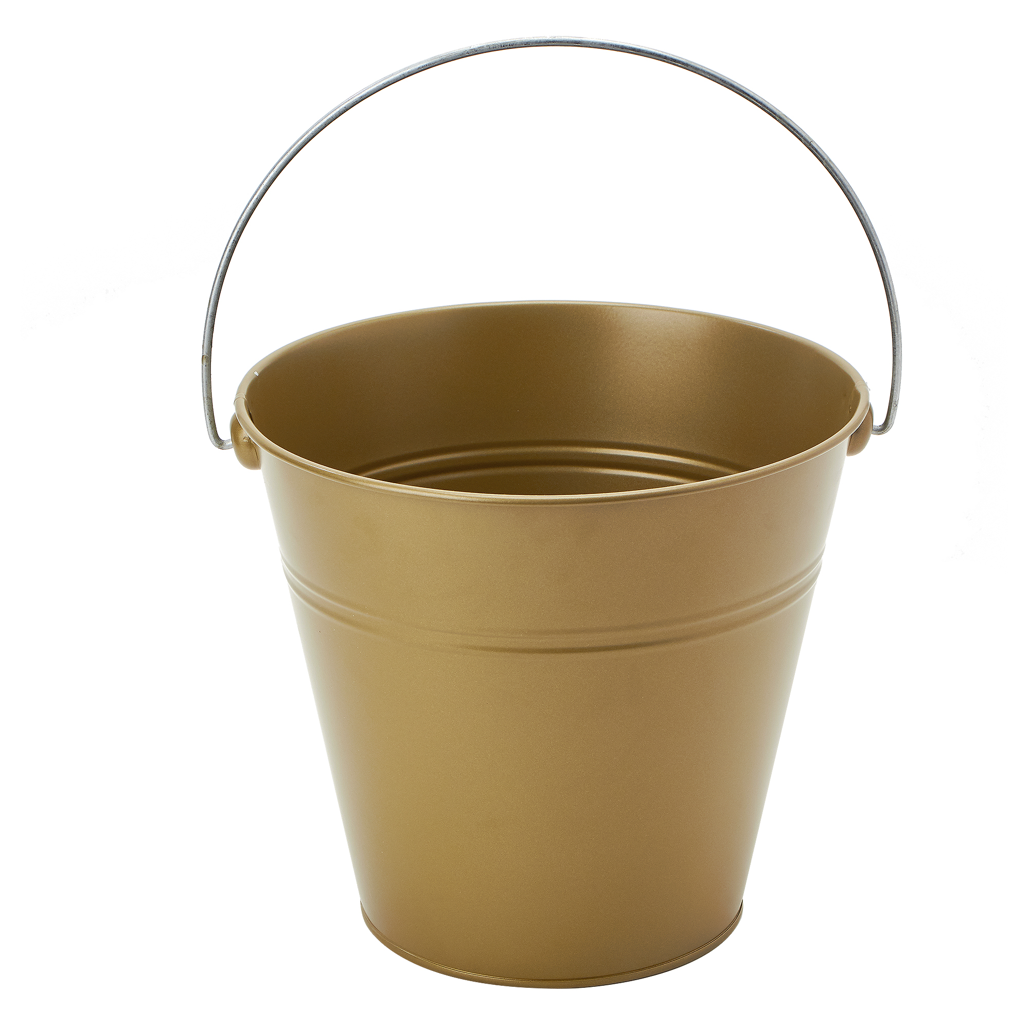 Tin Metal Pail Bucket - Gold