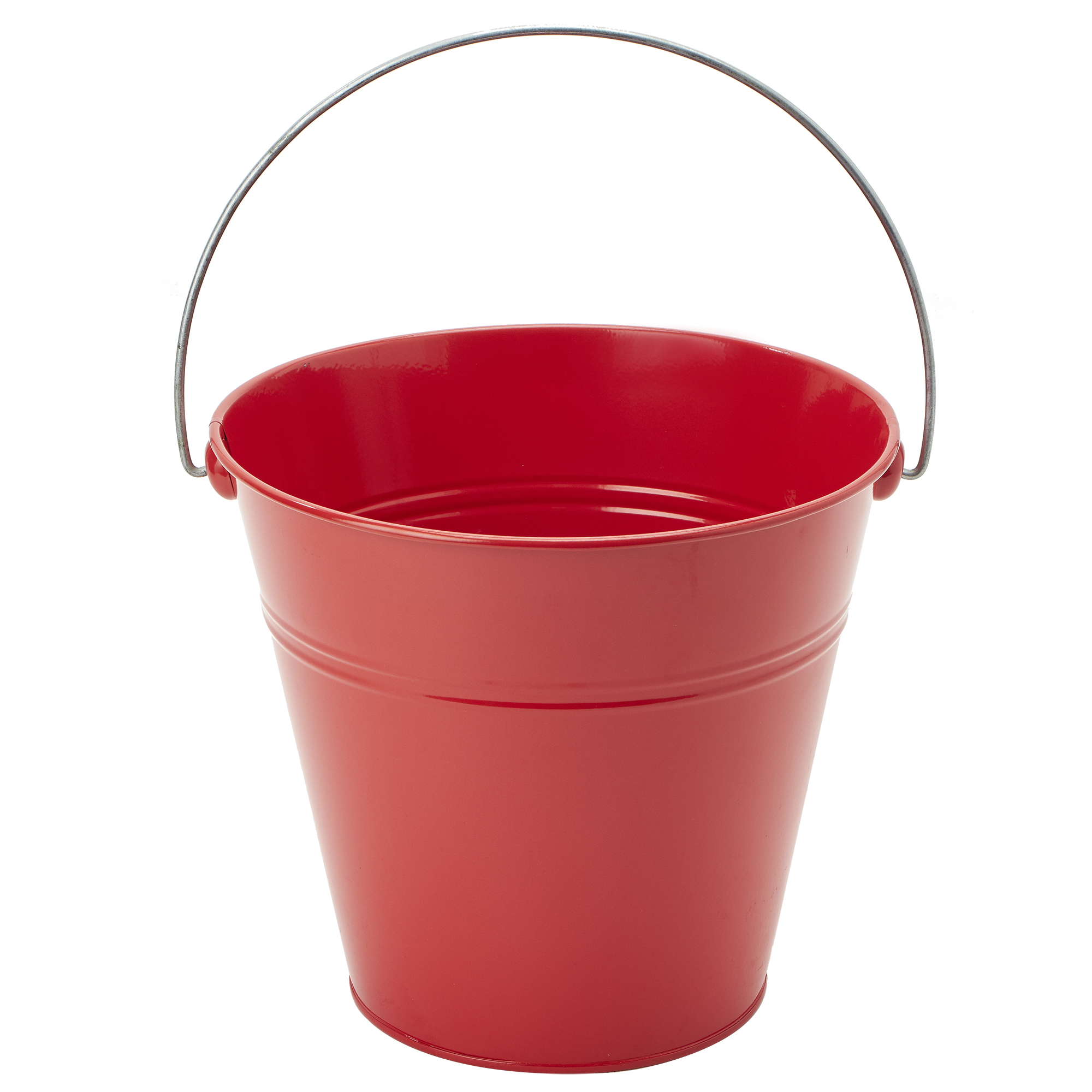 Tin Metal Pail Bucket - Red