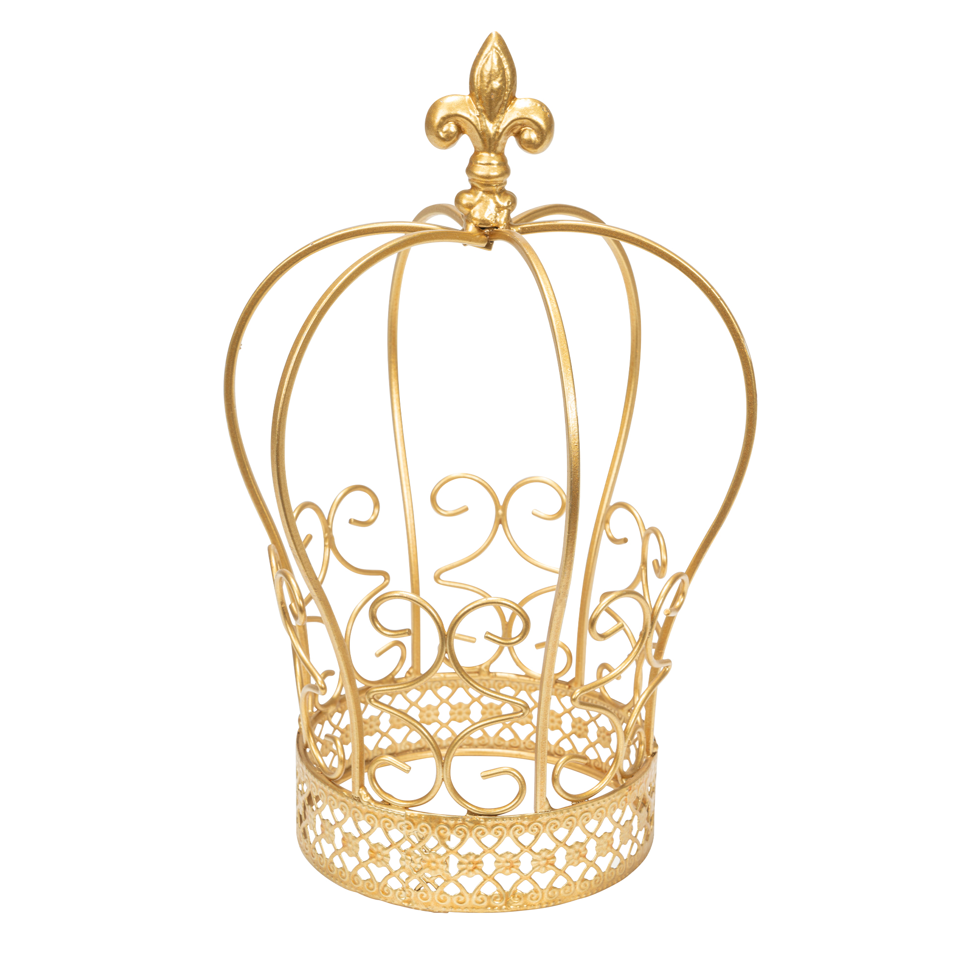 Metal Wire Crown Stand - Gold