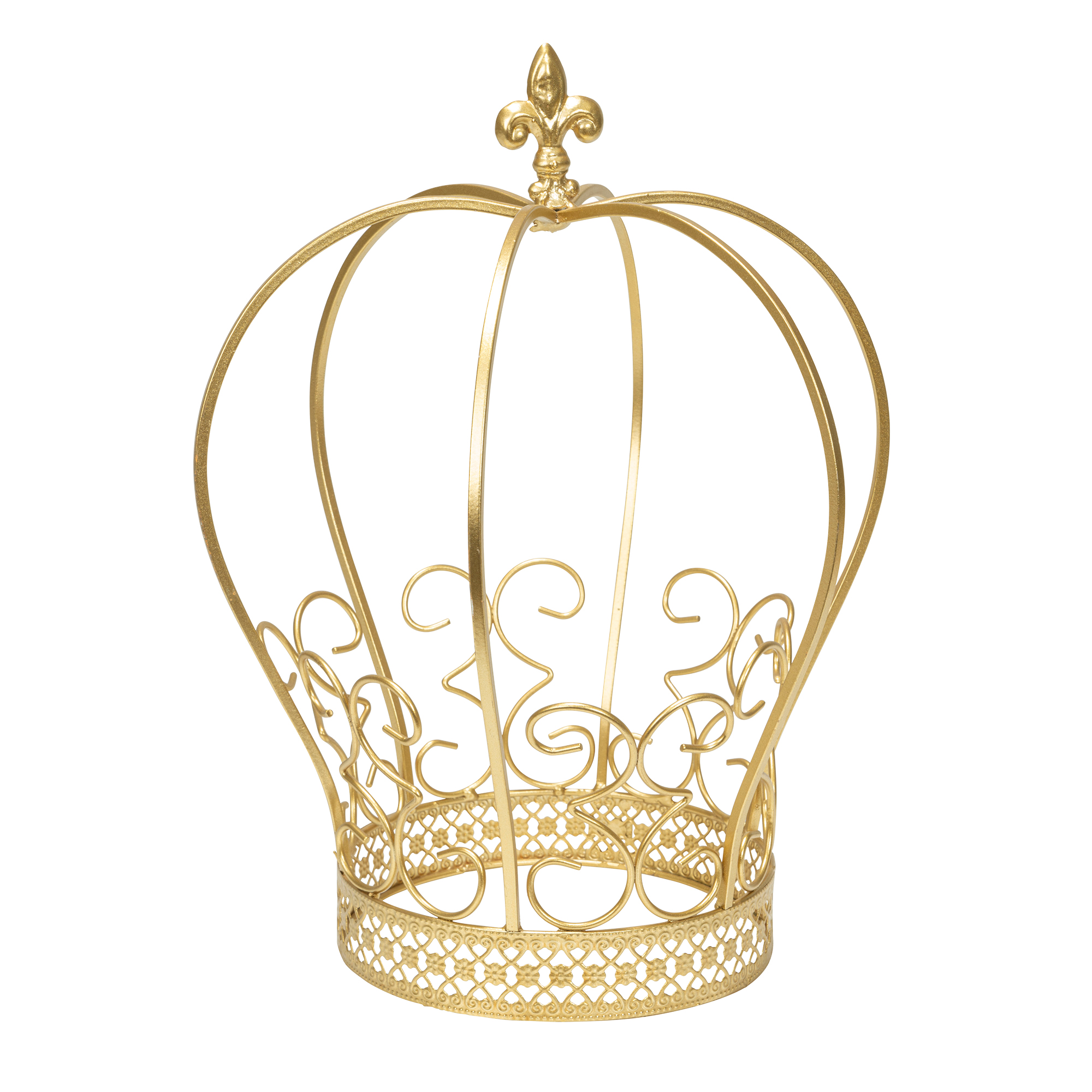 Metal Wire Crown Stand - Gold