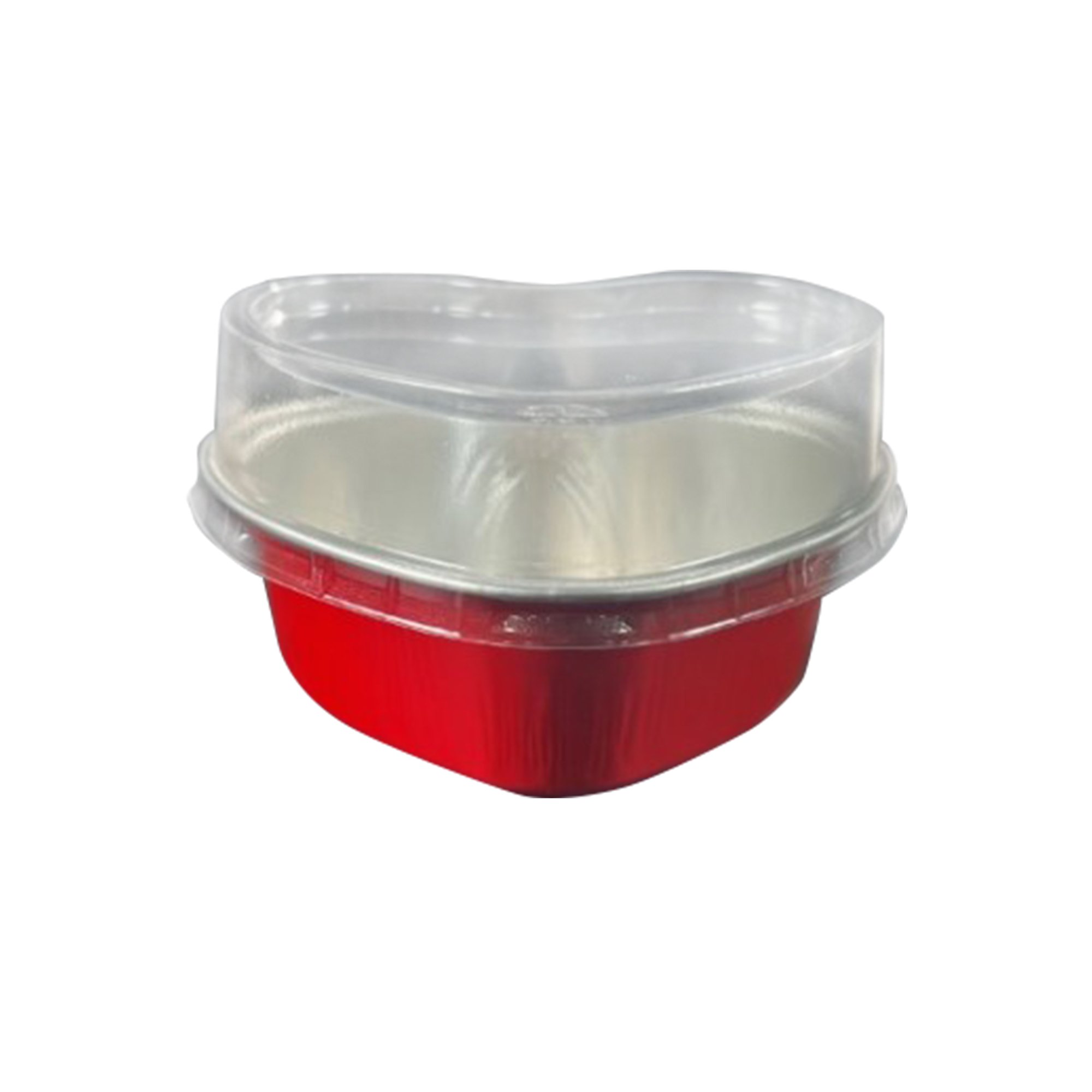3oz Heart Aluminum Baking Cup With Dome Lid 50pc/pack - Red