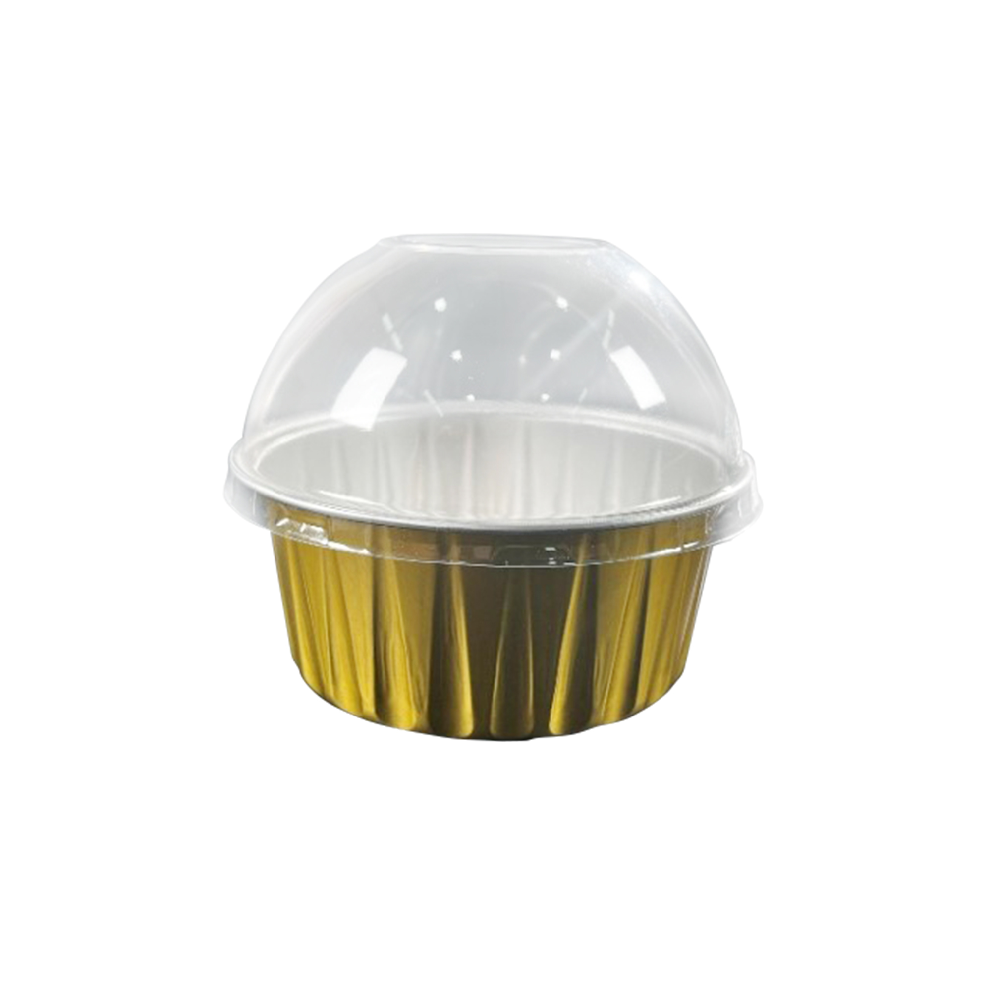 4oz Round Aluminum Baking Cup With Dome Lid 50pc/pack - Gold