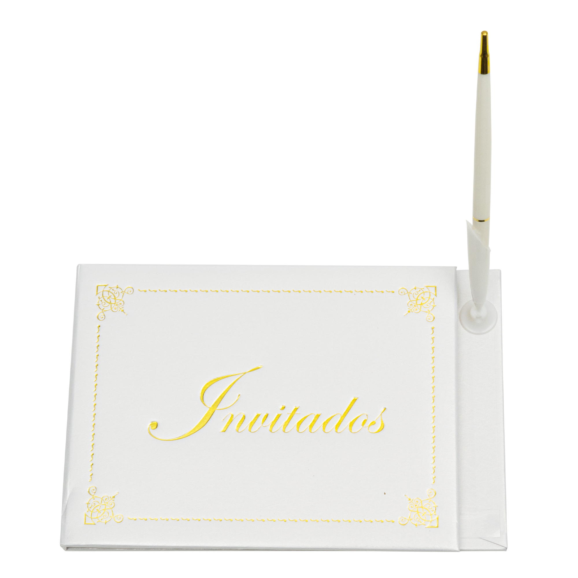 "Invitados" Guest Book with Pen in Spanish