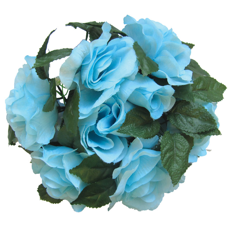 Large Flower Candle Rings 9" - Blue