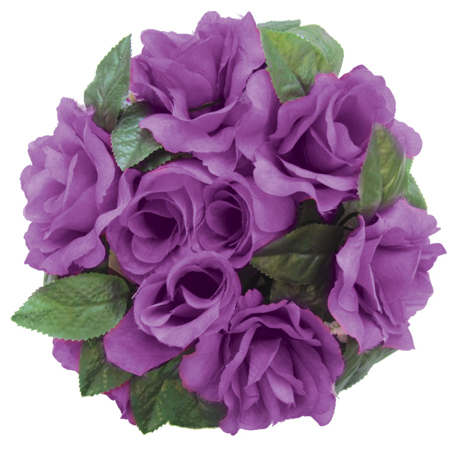 Large Flower Candle Rings 9" - Purple