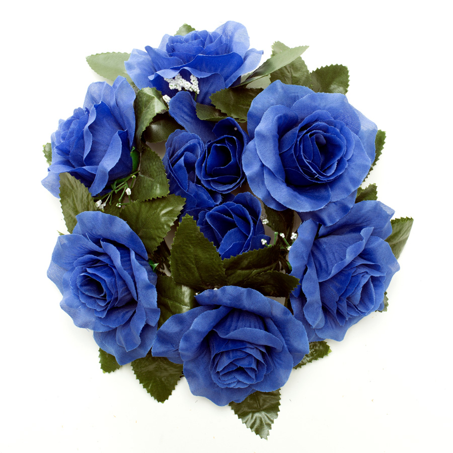 Large Flower Candle Rings 9" - Royal Blue
