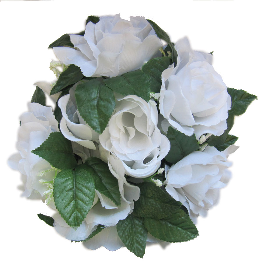 Large Flower Candle Rings 9" - White