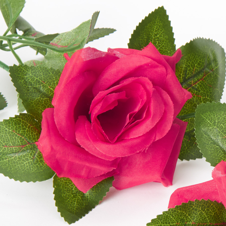 Artificial Rose Garland 78" - Fuchsia
