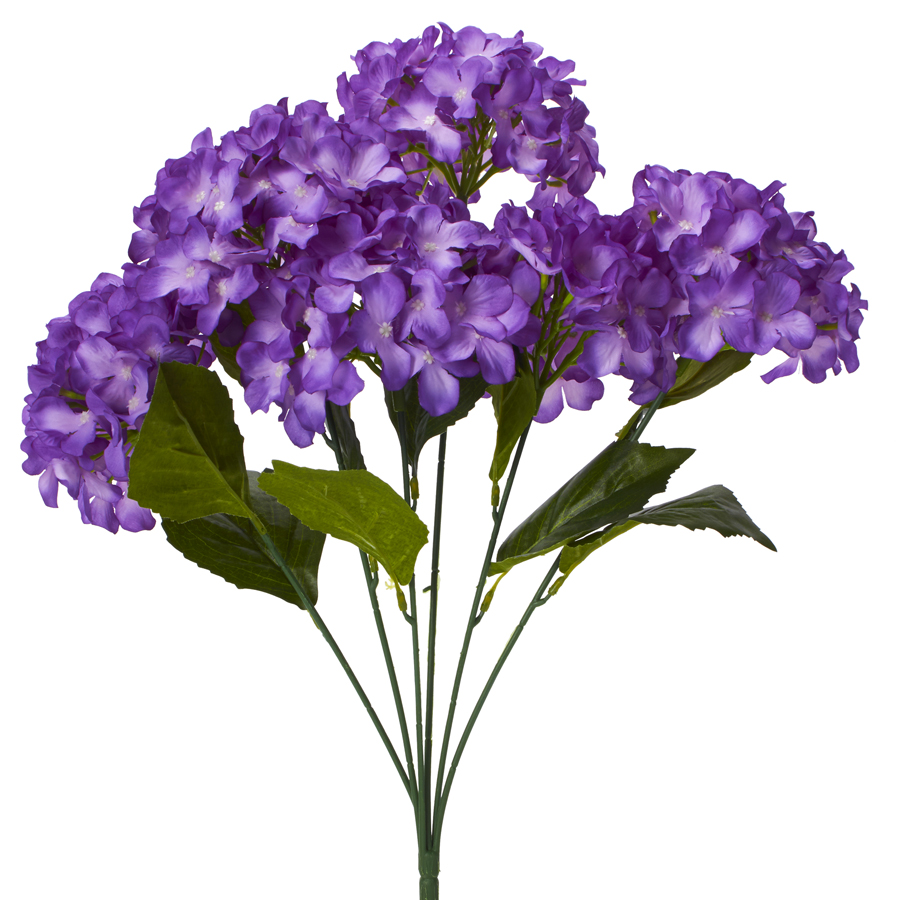 Artificial Hydrangea Bouquet 22½" - Purple