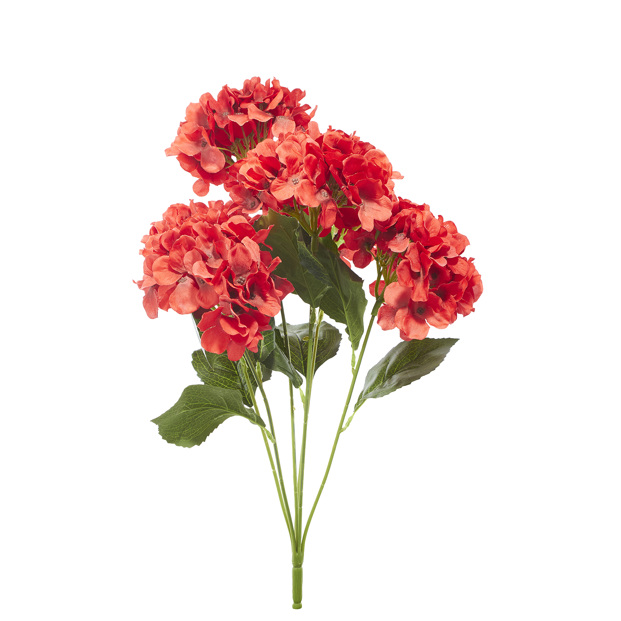 Artificial Hydrangea Bouquet 22½" - Red