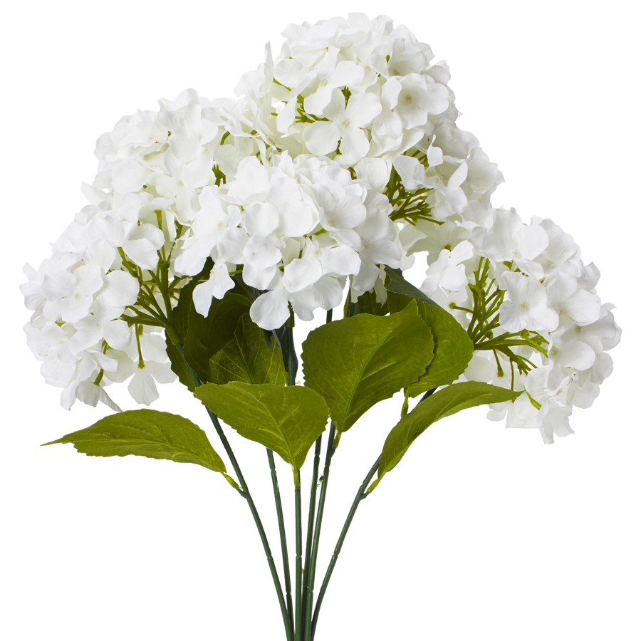 Artificial Hydrangea Bouquet 22½" - White