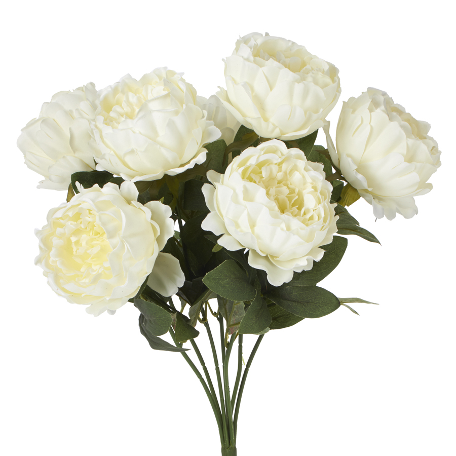 Artificial Cabbage Rose 20" - Ivory