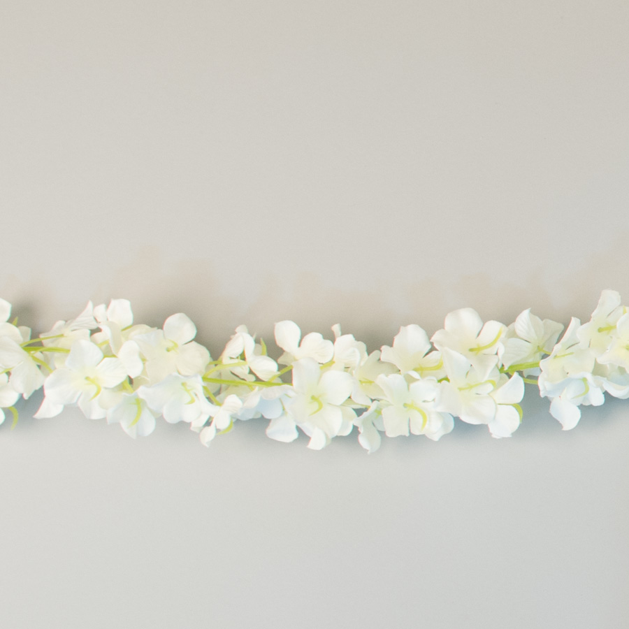 Artificial Hydrangea Flower Garland - White
