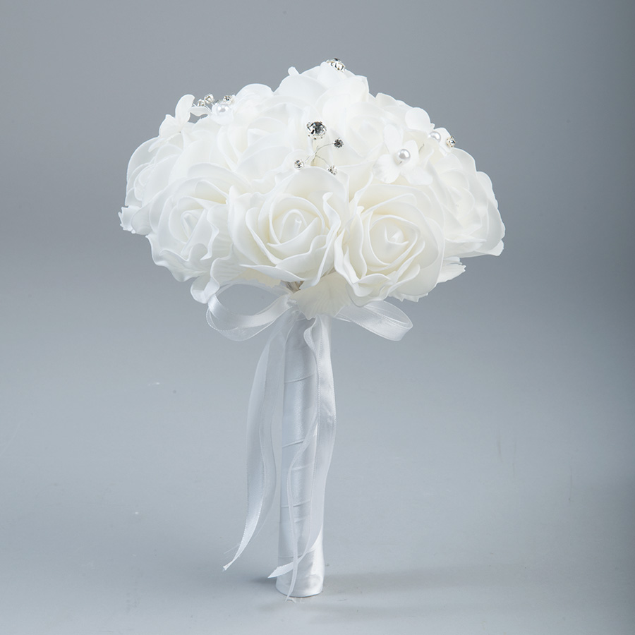 Foam Rose Bouquet 12"  - White