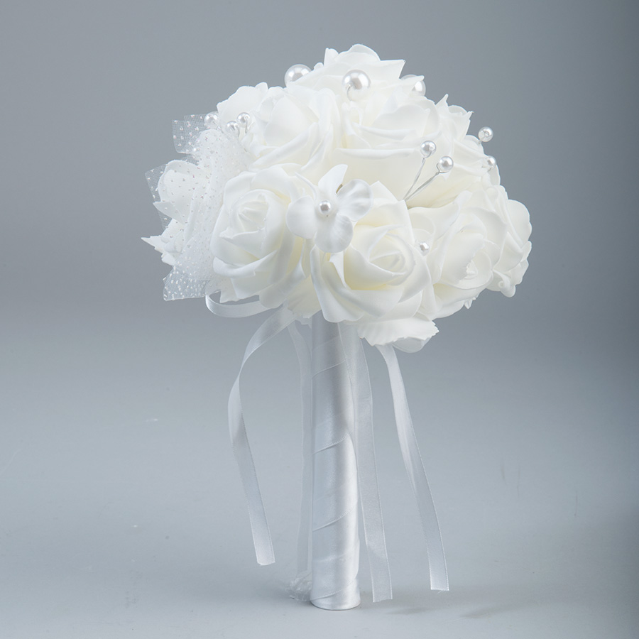 Foam Rose Bouquet 12"  - White