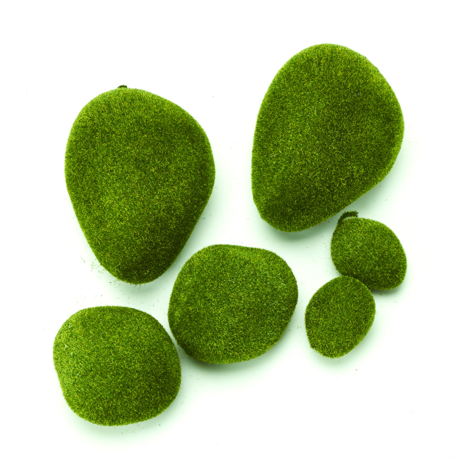 Artificial Moss Stones 6pc/bag