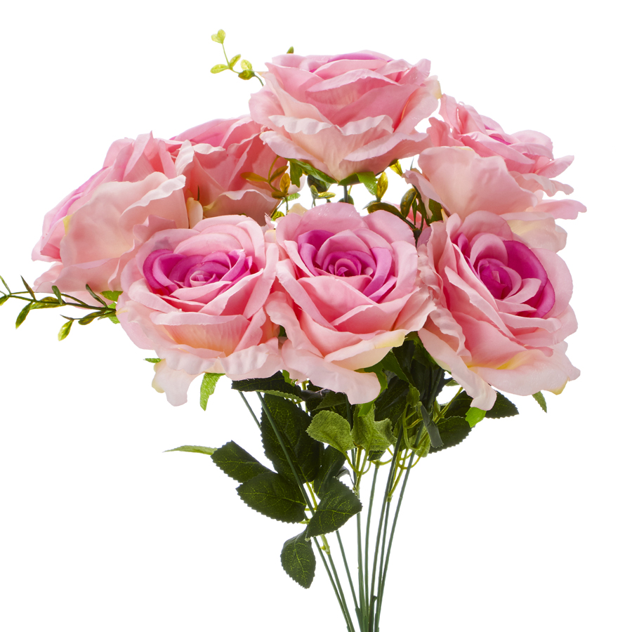Artificial Rose Bouquet - Fuchsia Pink