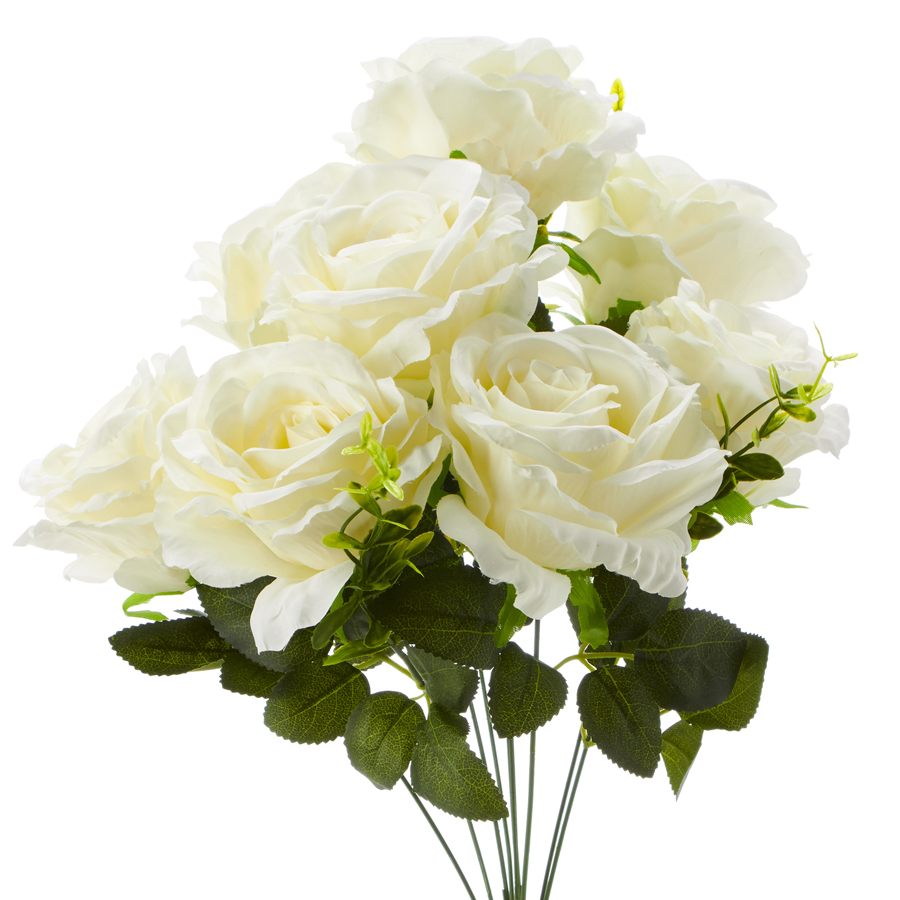 Artificial Rose Bouquet - White