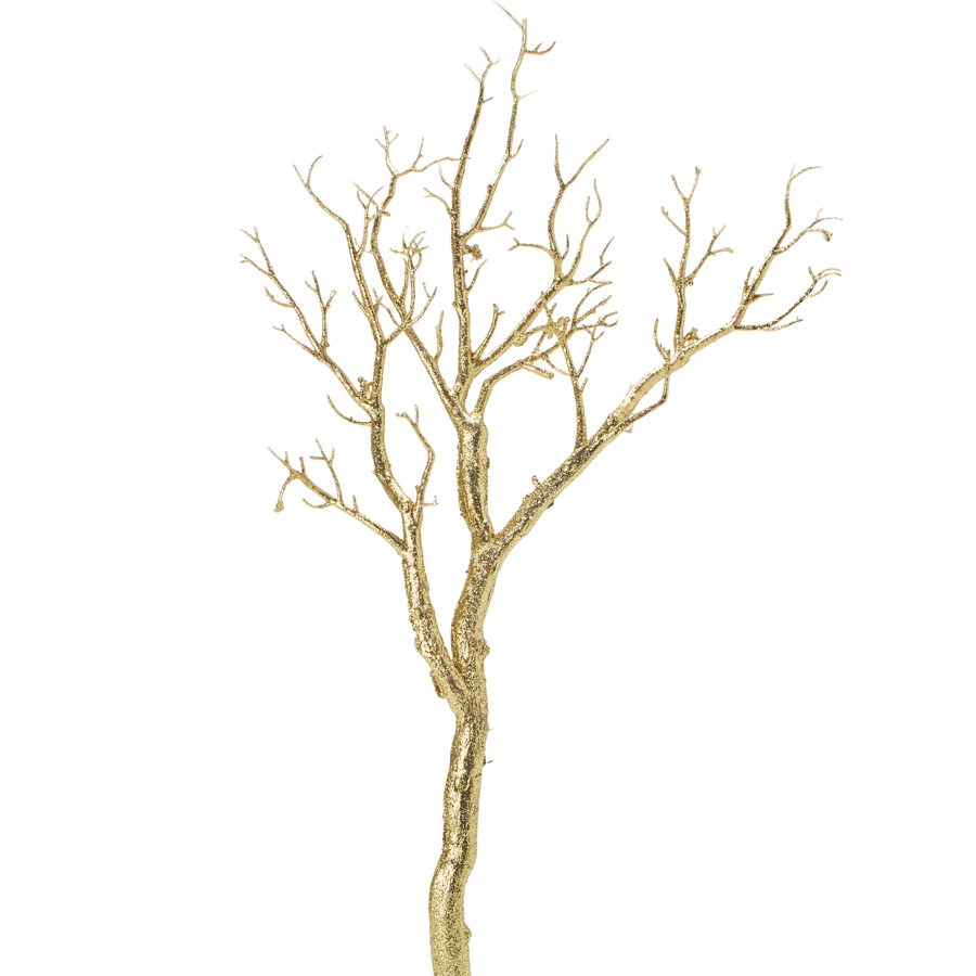 Manzanita Glitter Tree Branch 30"- Gold