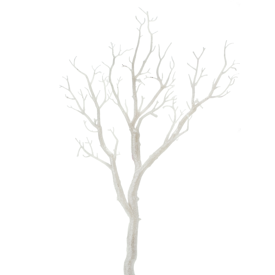 Manzanita Glitter Tree Branch 30"- White