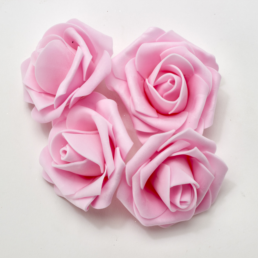 Foam Rose 2¾" 50pc/bag - Pink
