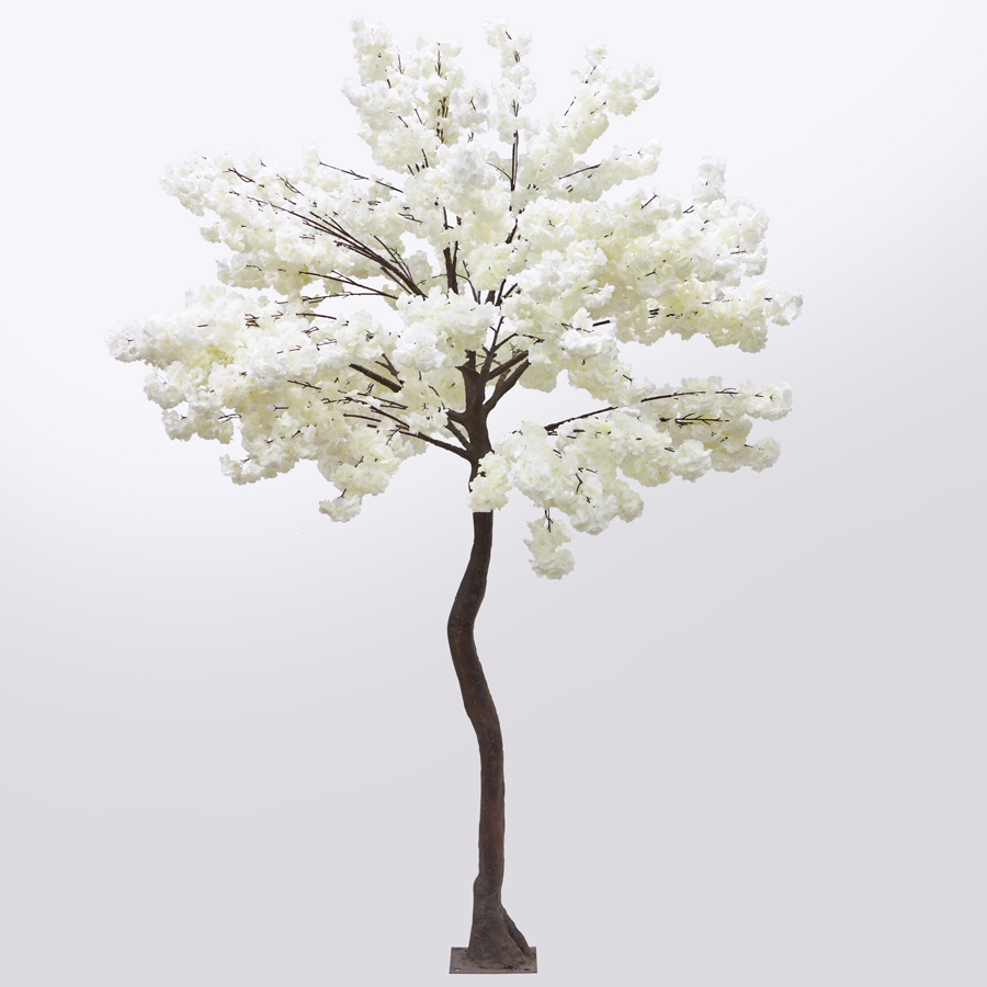 Artificial Flowering Cherry Blossom Tree 107" - White