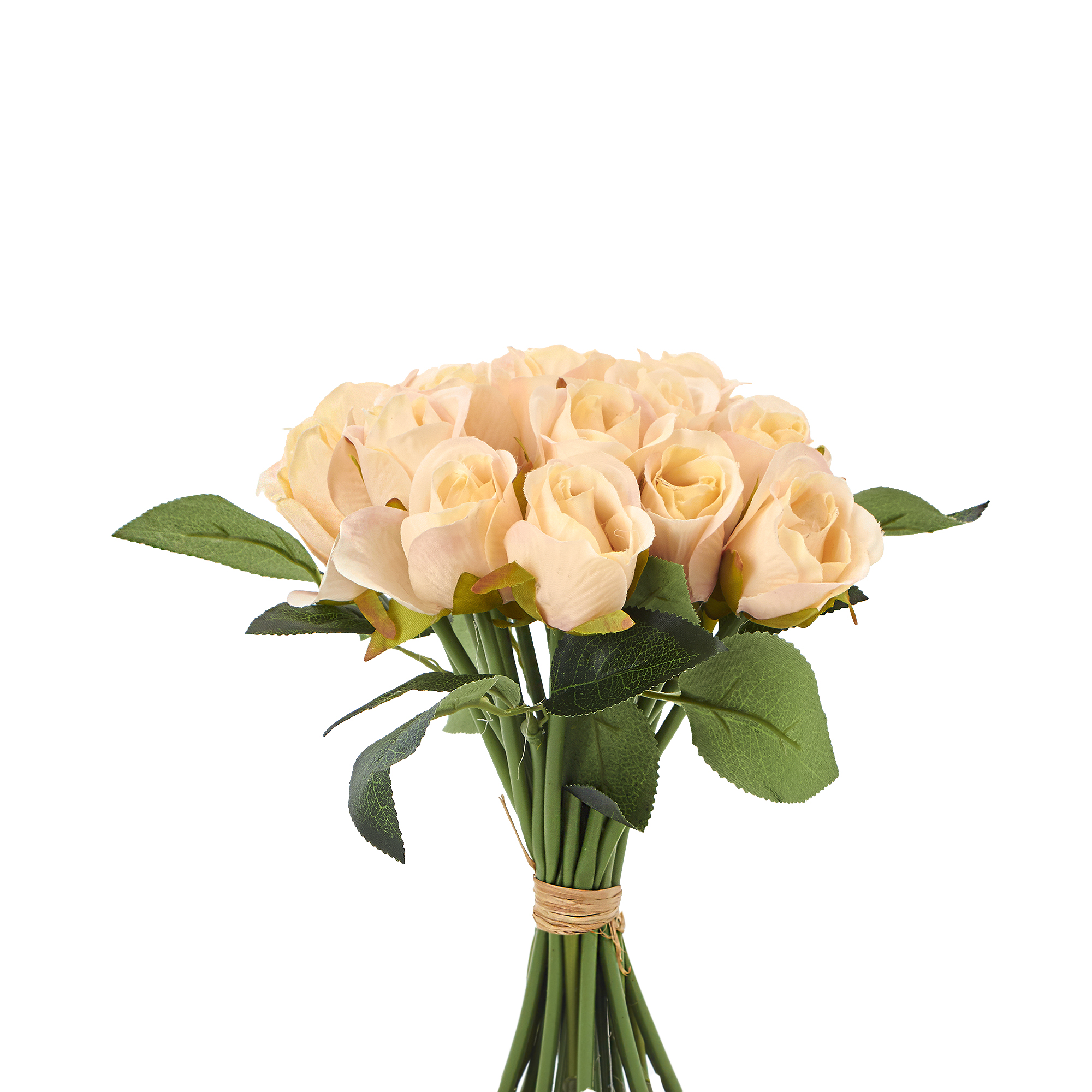 Artificial Rose Bud Flower Bouquet - Champagne
