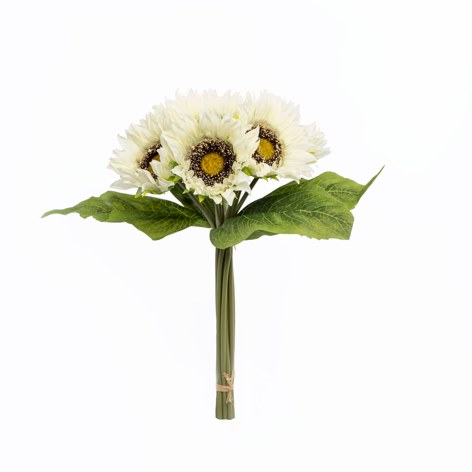 Artificial Sunflower Bouquet - White