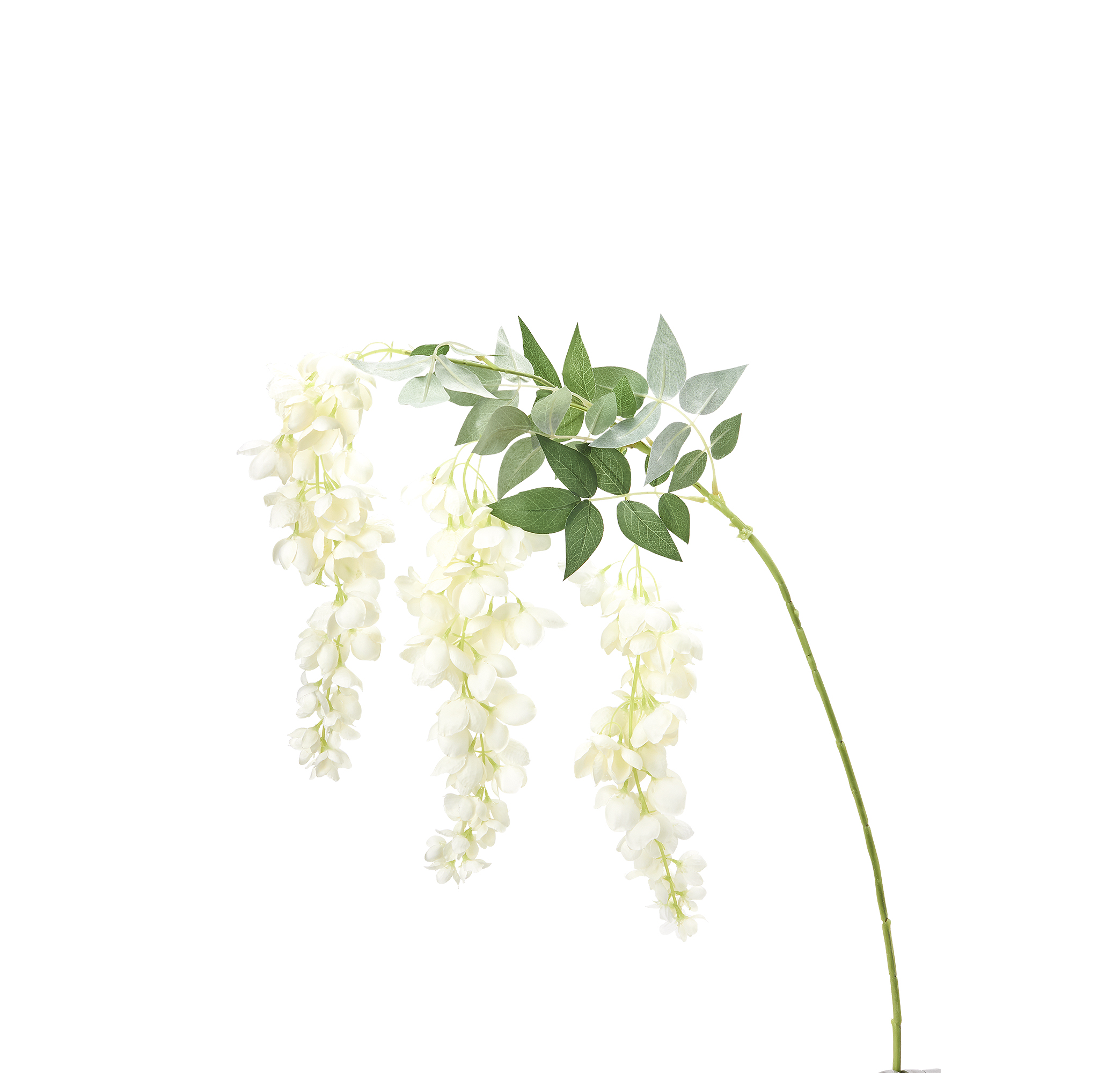 Artificial Wisteria Flower Branch 43" - White
