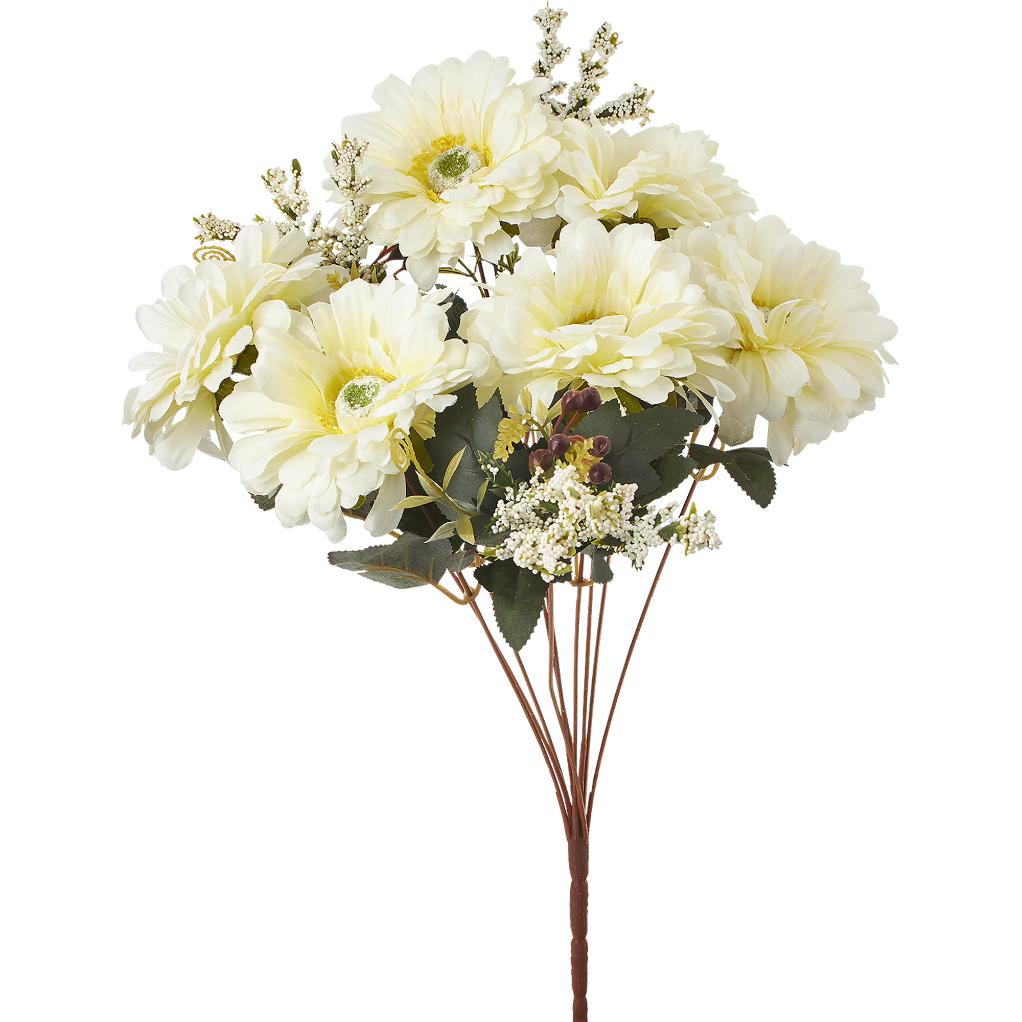 Artificial Gerbera Daisy Bouquet 19" - White