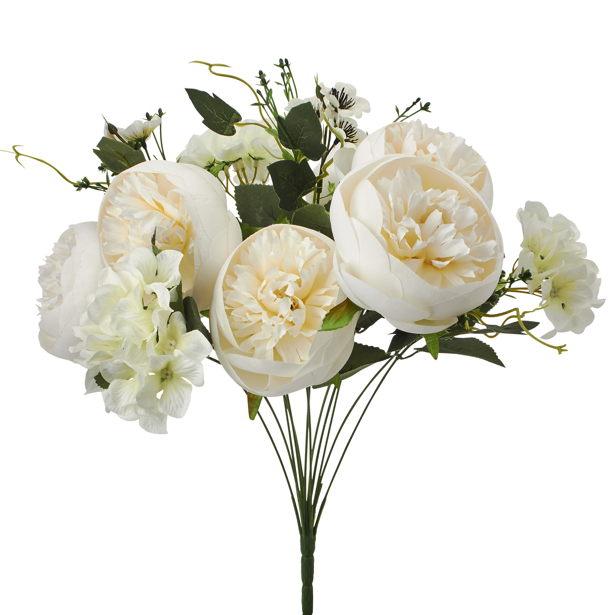 Artificial Peony And Hydrangea 20" - White
