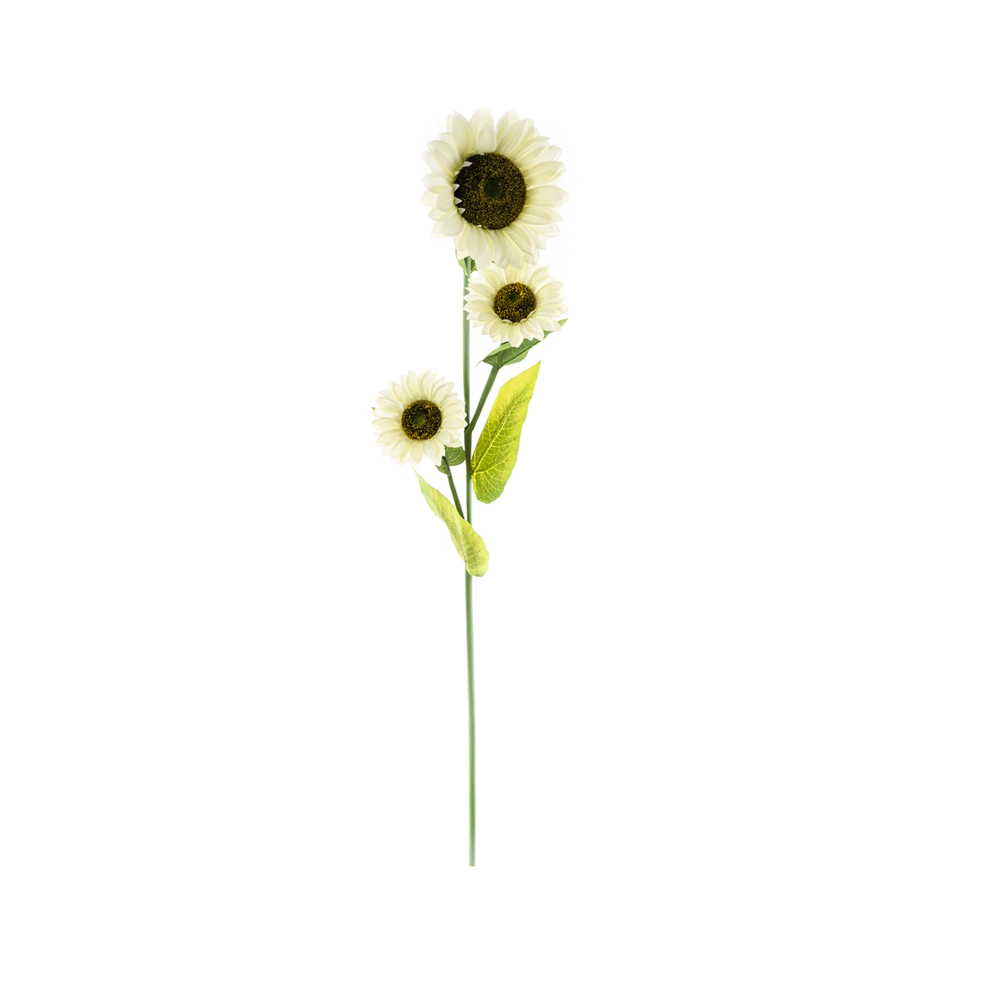 Artificial Sunflower 3 Head 49½" - White