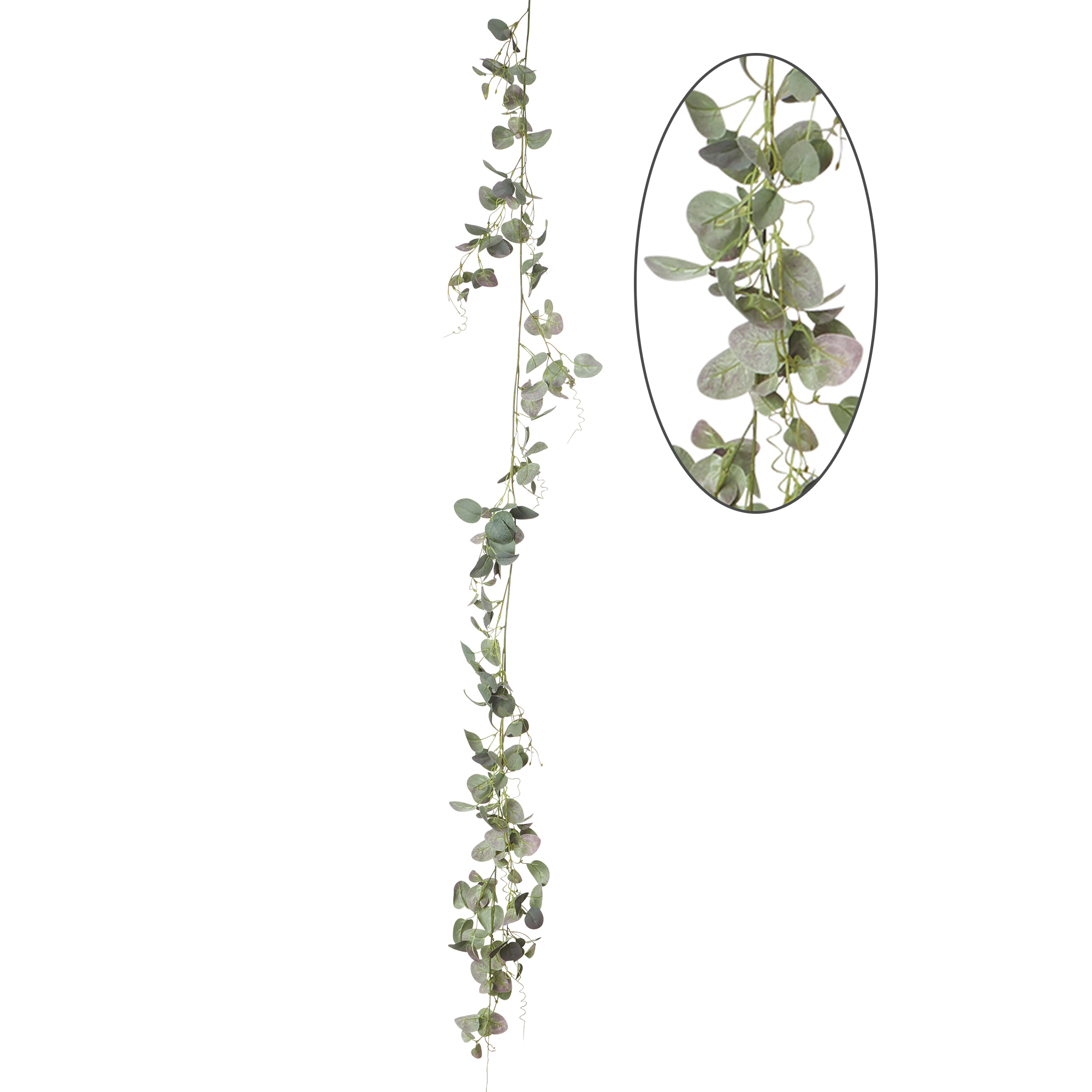 Artificial Silver Dollar Eucalyptus Garland 72" - Green