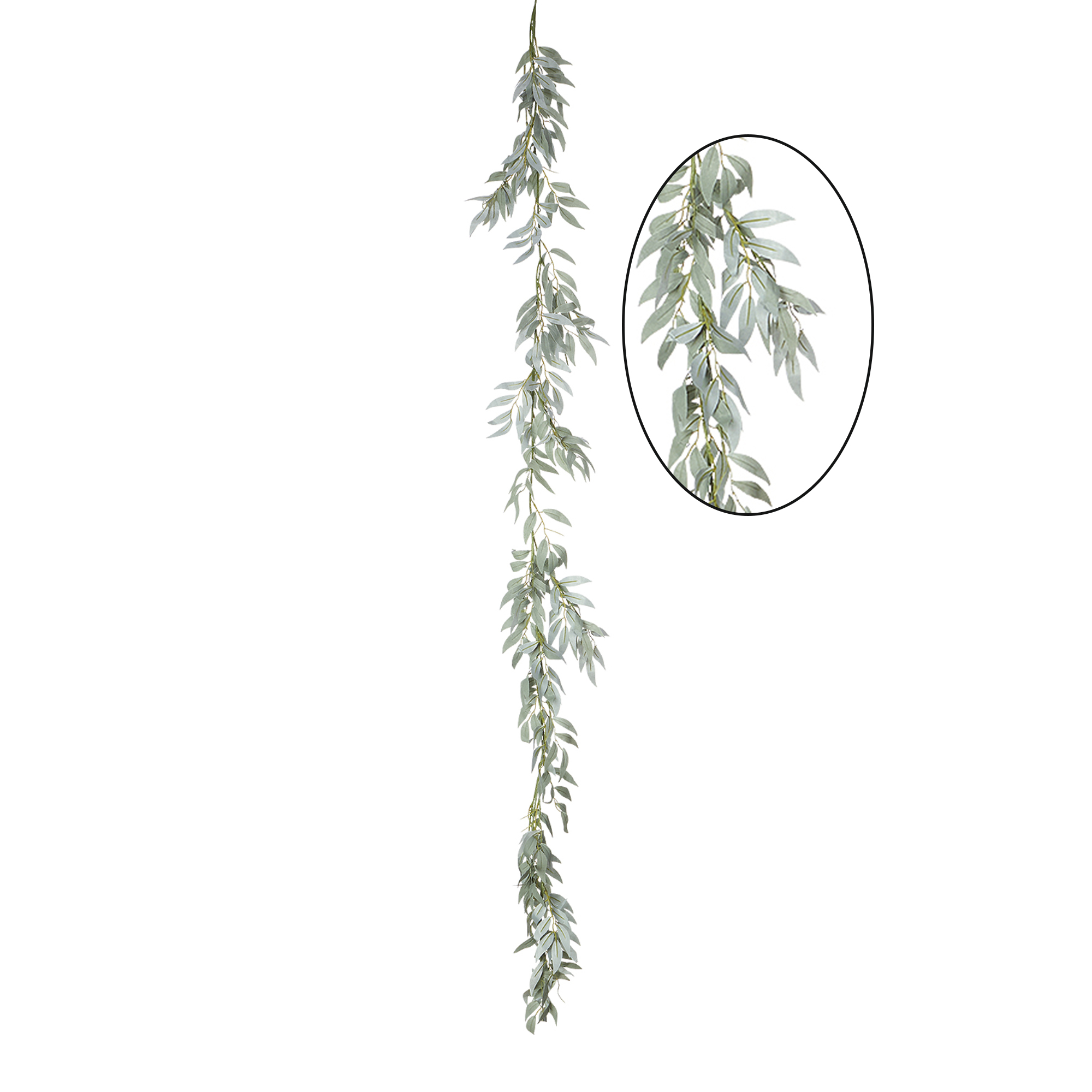 Artificial Weeping Willow Garland 72" - Frost Green