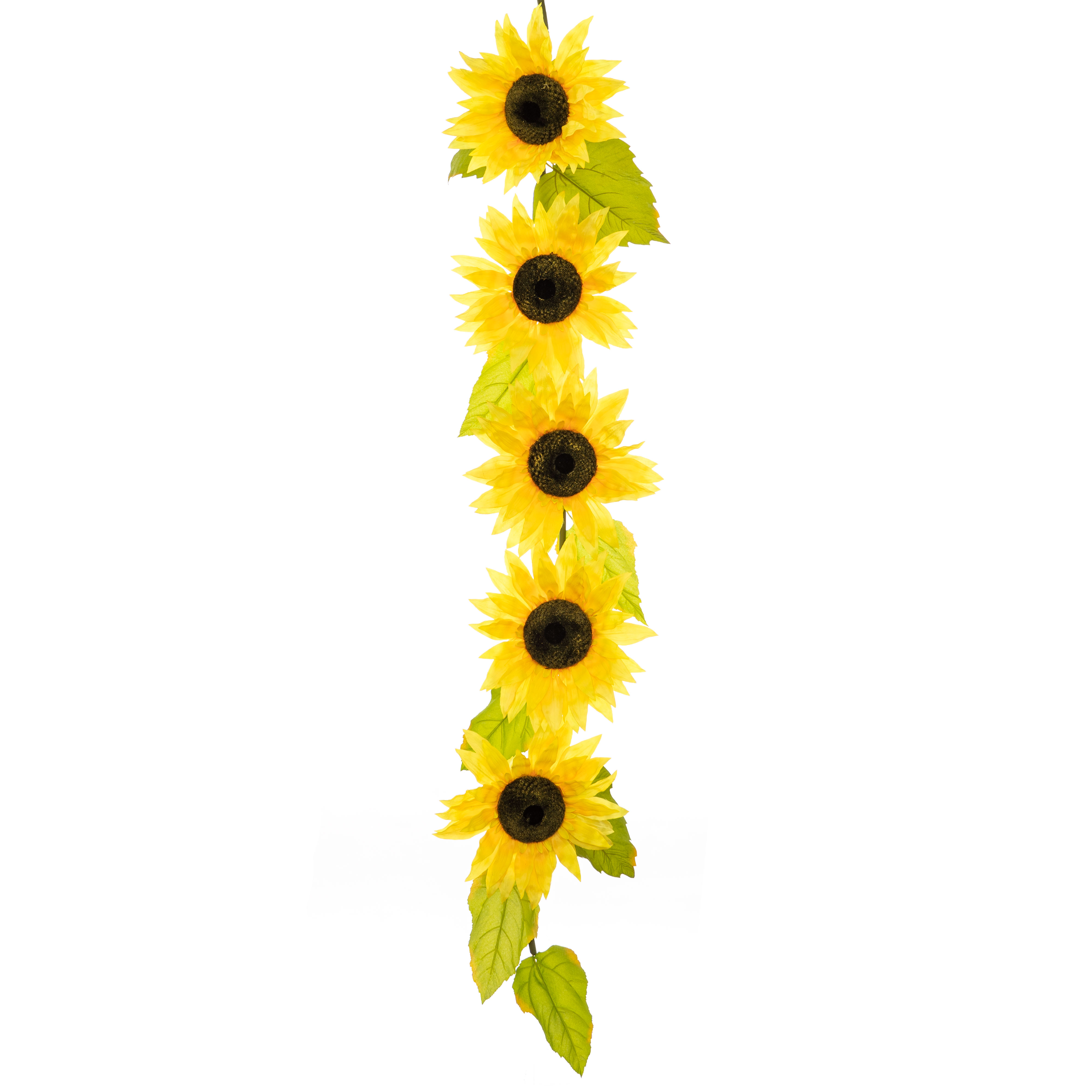 Artificial Jumbo Sunflower Cane Garland 86"