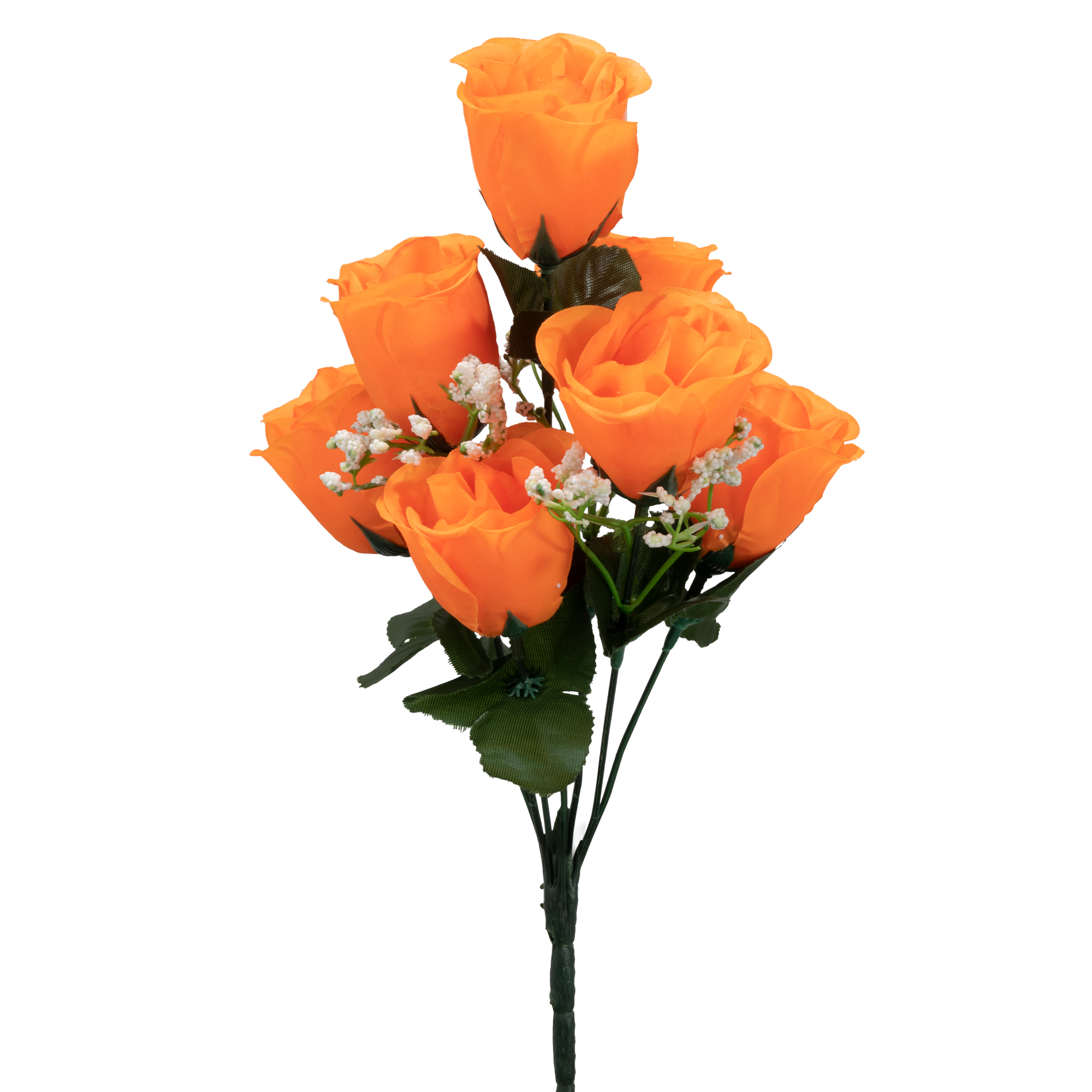 Artificial Rose Bud Bush 14½" - Orange
