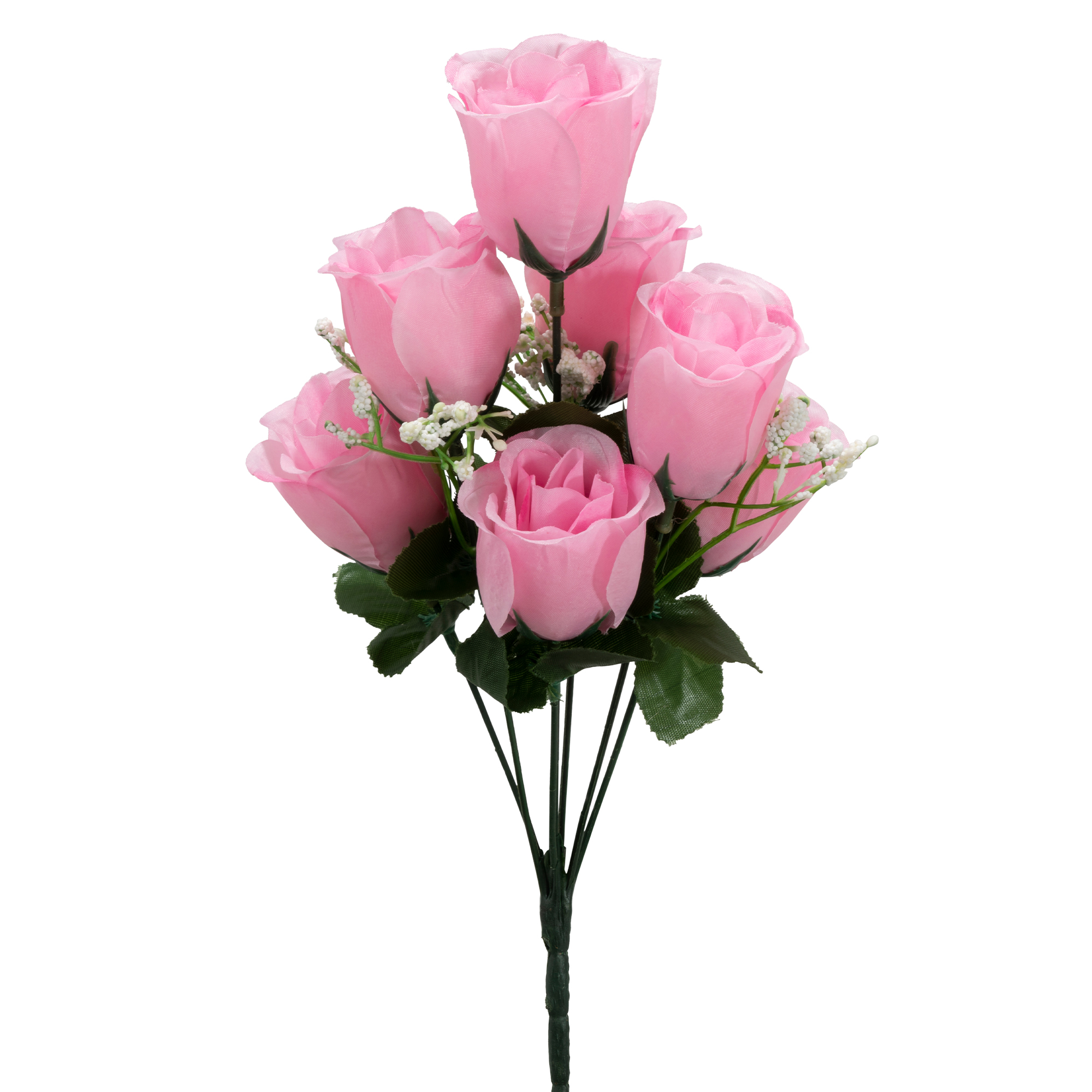 Artificial Rose Bud Bush 14½" - Pink