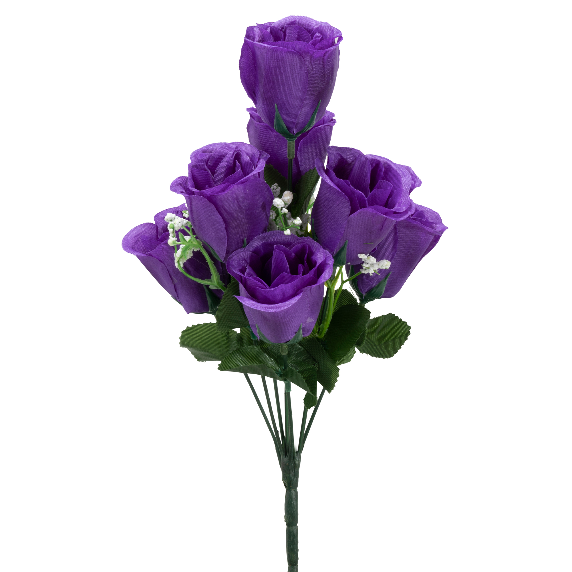 Artificial Rose Bud Bush 14½" - Purple