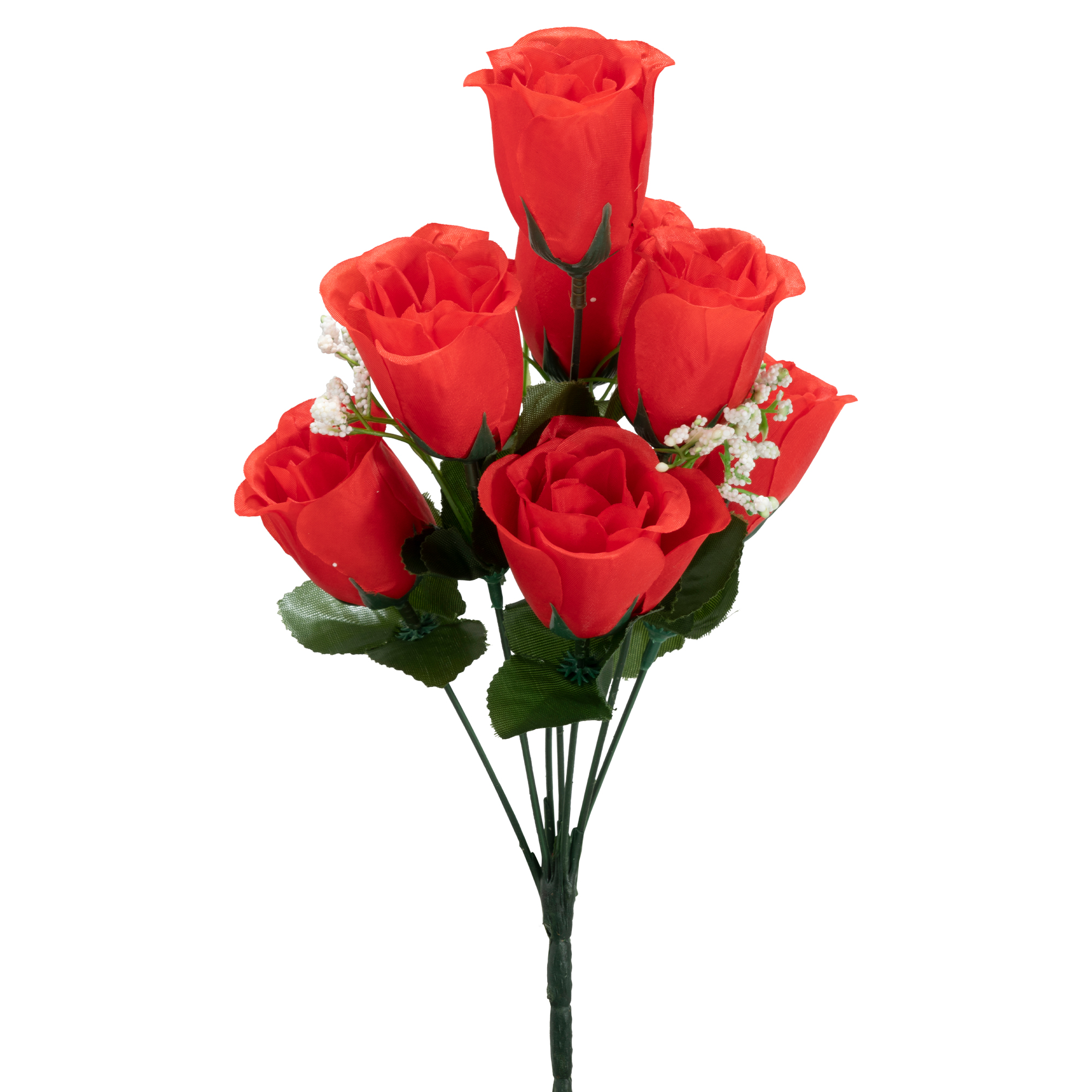 Artificial Rose Bud Bush 14½" - Red