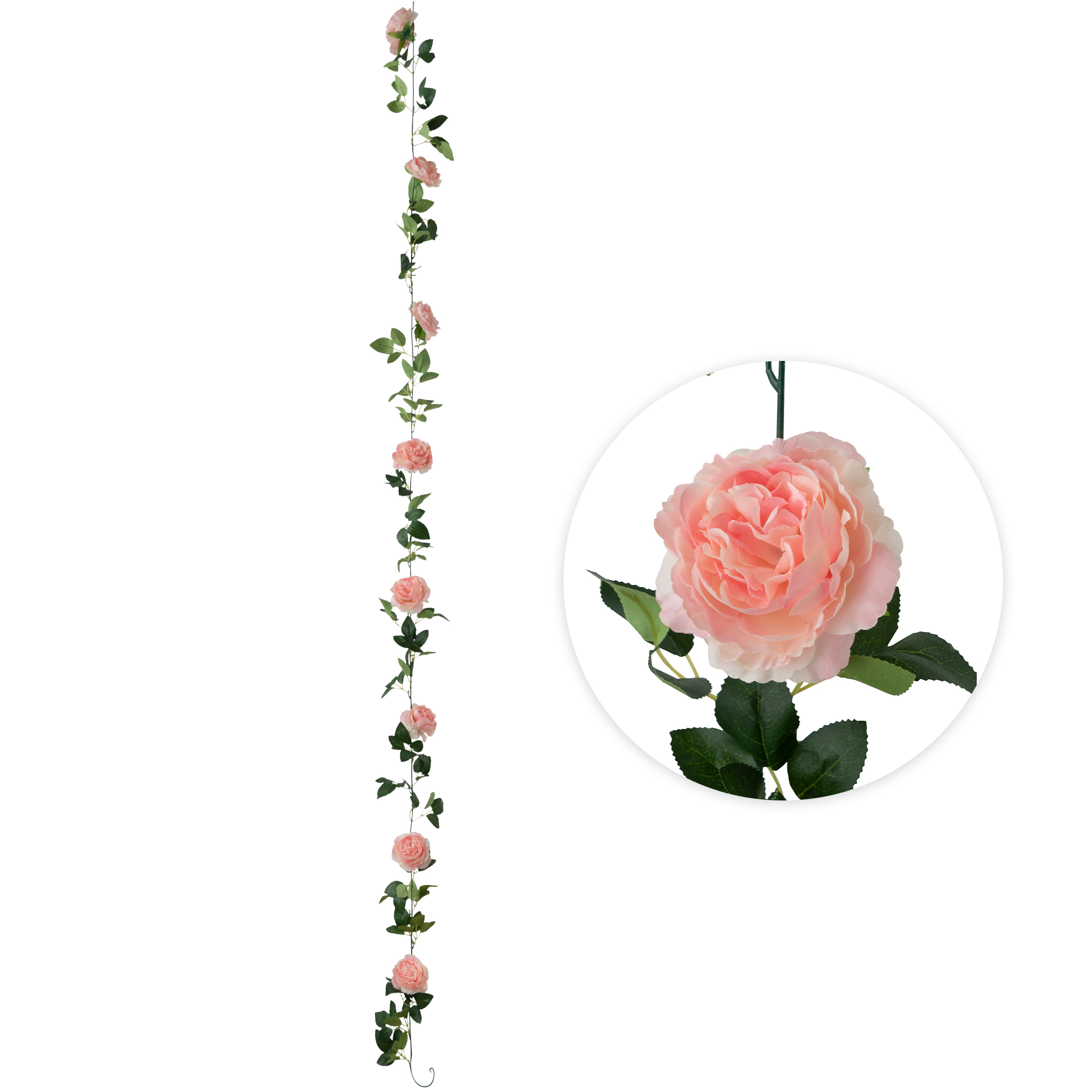 Artificial Peony Flower Garland - Pink