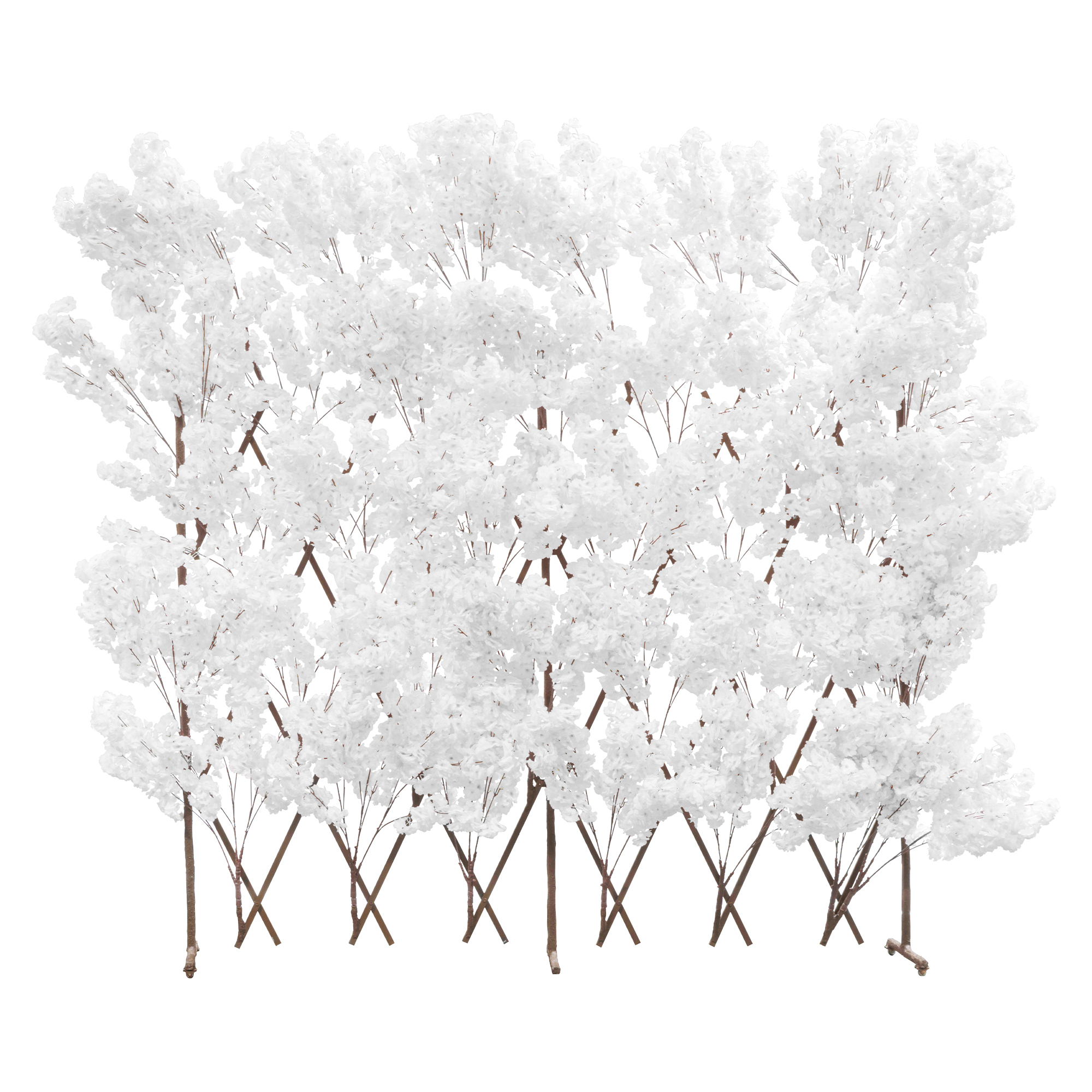 Expandable Cherry Blossom Backdrop Wall With Wheels - White