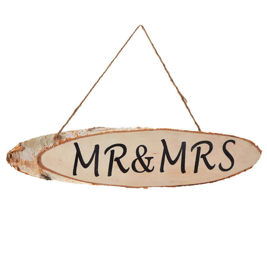Wood "MR & MRS" Sign