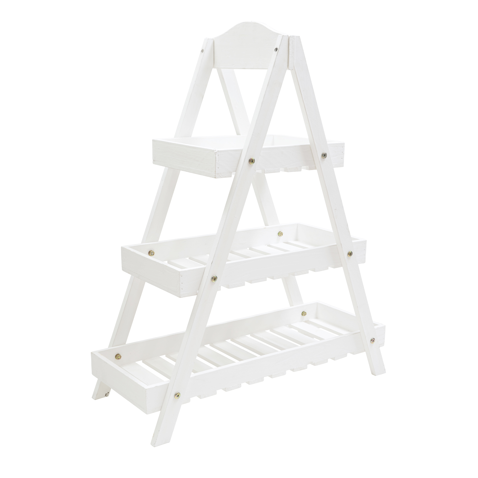 3-Tier Wooden Plant Stand 28" - White