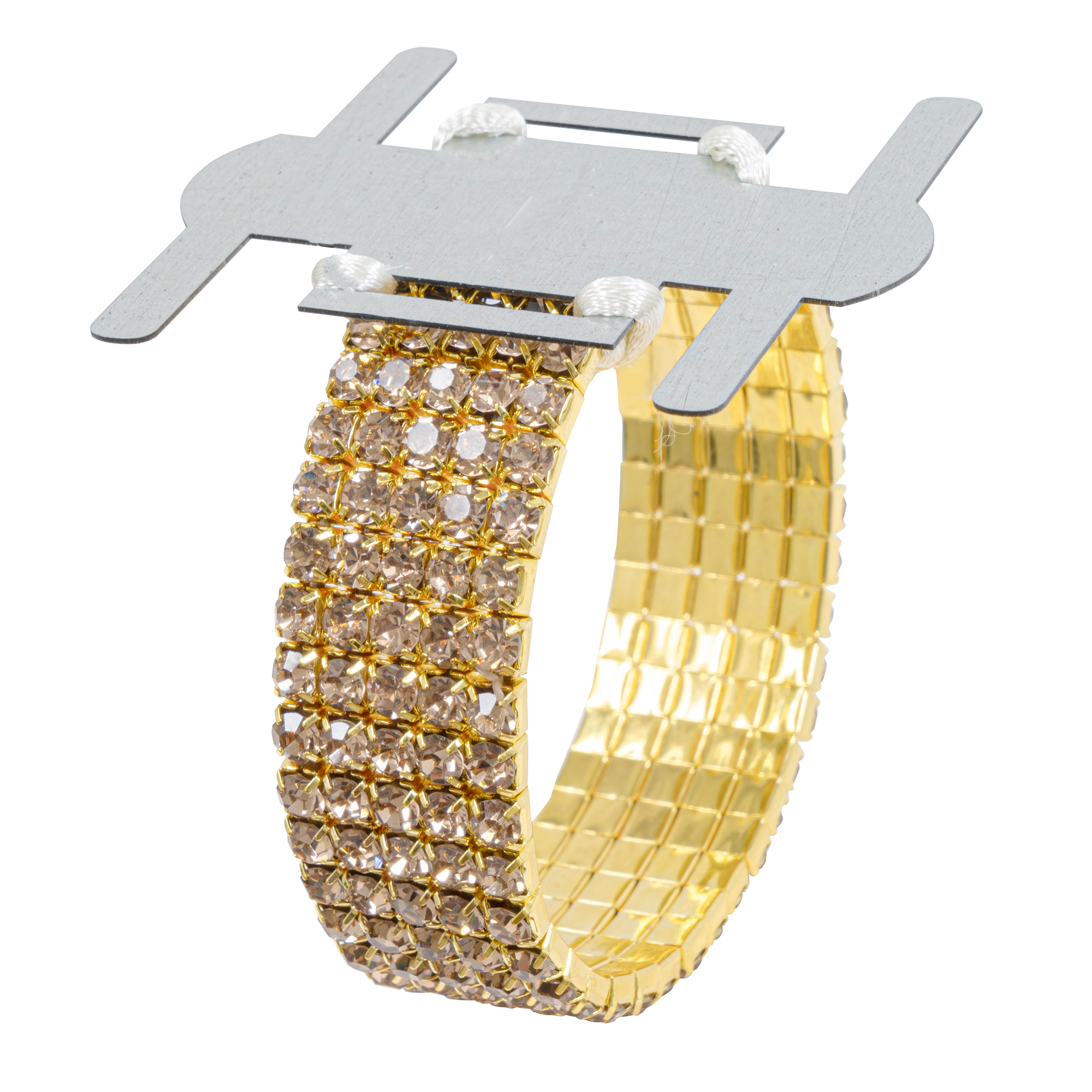 Corsage Wristlet With ¾" Rhinestone Band - Gold