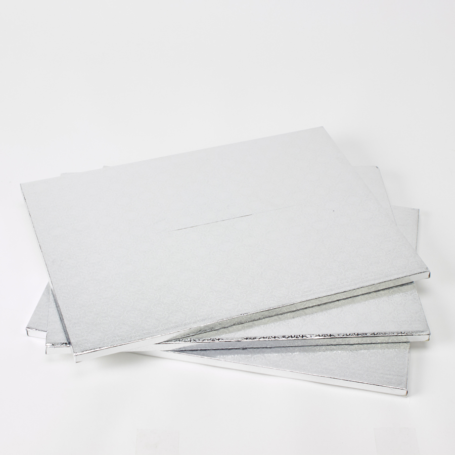Foil Covered Cake Drum ¼sheet 5pc/pack - Silver
