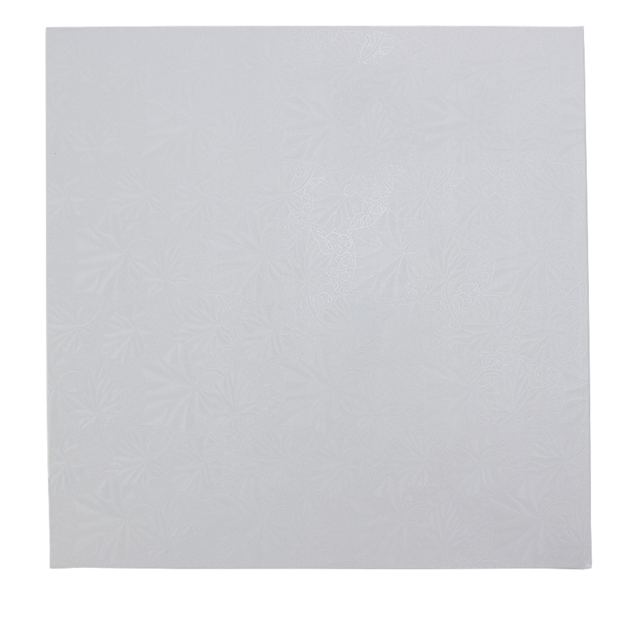 Square Foil Covered Cake Board 12" 5pc/pack - White