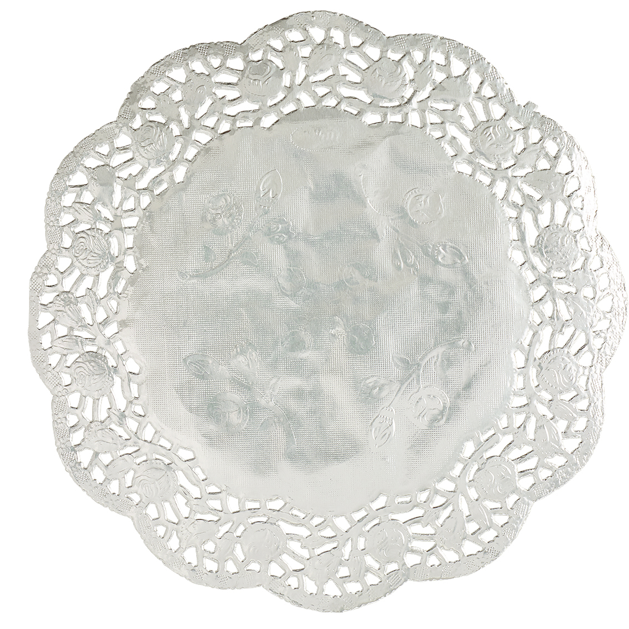Round Paper Doilies 8" 100pc/bag - Silver