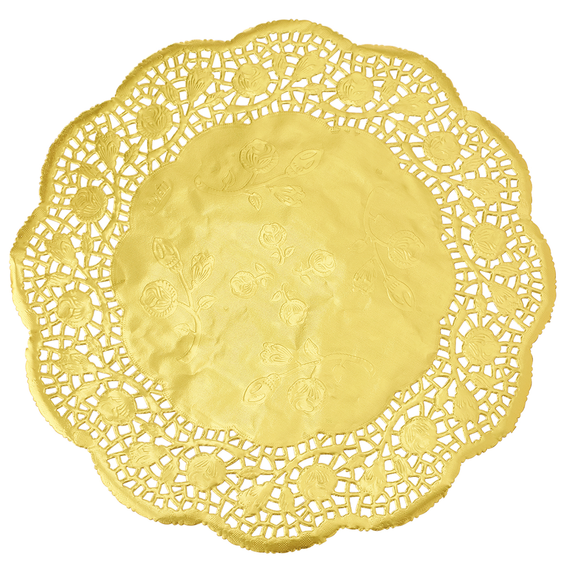 Round Paper Doilies 12" 100pc/bag - Gold