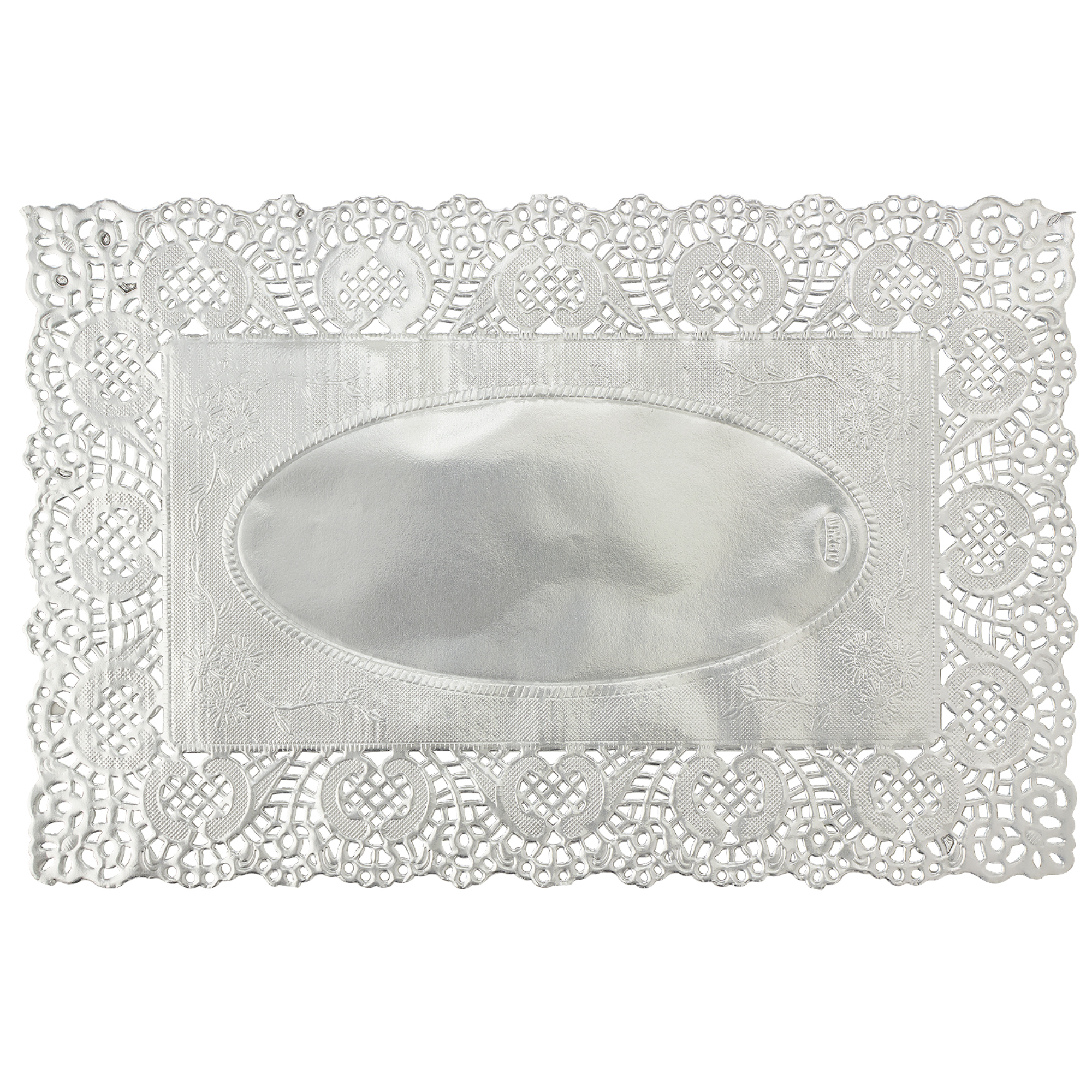 Rectangle Paper Doilies 12" 100pc/bag - Silver