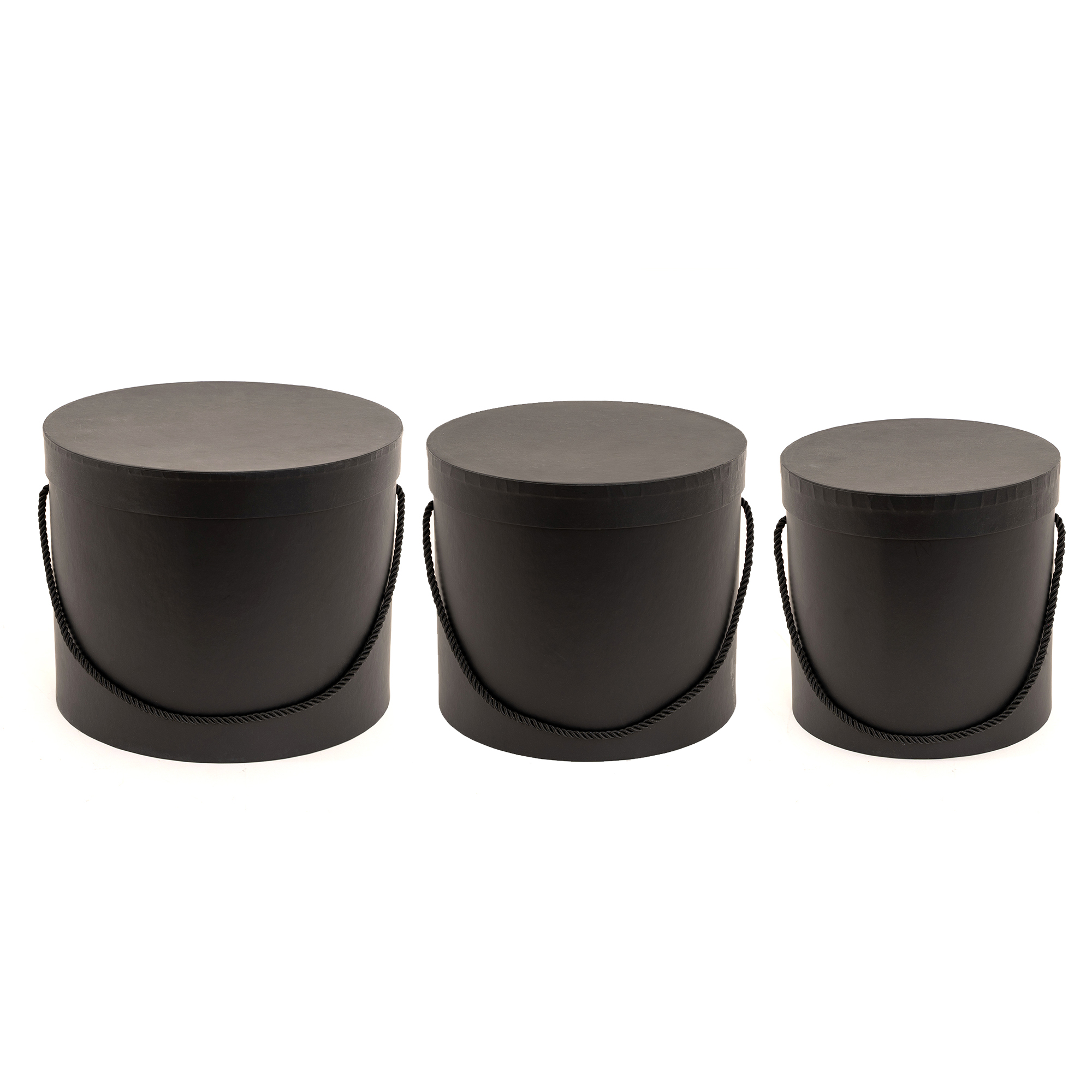 Nested Floral Boxes 3pc/set - All Black